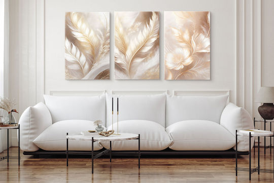 Naklejkomania Τρίπτυχος Πίνακας σε Καμβά 60x120cm