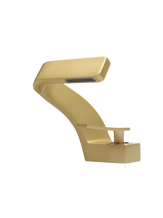 Bathroom Mixing Waterfall Sink Faucet Gold