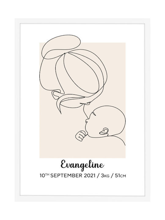 Walls Kids Framed Wall Painting Mom Baby Line 15x20cm