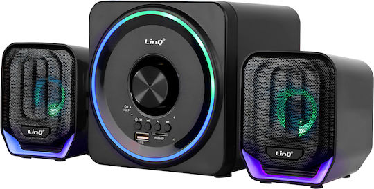 LinQ KB606 Ασύρματα Ηχεία Υπολογιστή με Bluetooth σε Μαύρο Χρώμα