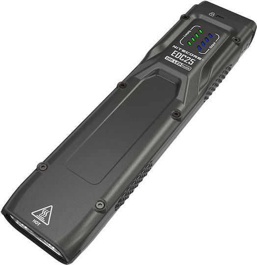 NiteCore Wiederaufladbar Taschenlampe LED mit maximaler Helligkeit 3000lm EDC25 Schwarz