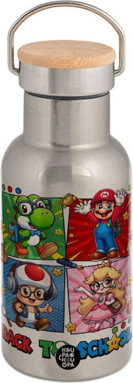 Koupakoupa Back To The School Mario & Friends Stainless Steel Thermos Bottle 350ml Silver KP 26083 350ssBabmbooThermoSilver