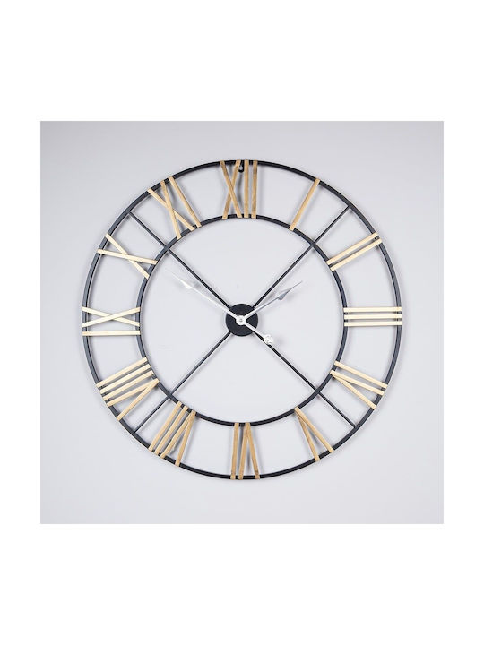 Wall Clock Metallic Black Ø80cm