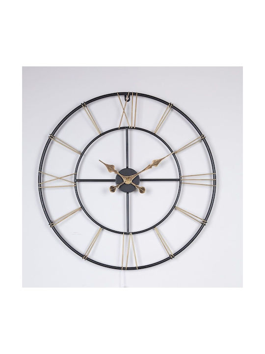 Wall Clock Metallic Black Ø60cm