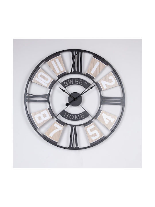 Wall Clock Wooden White Ø60cm