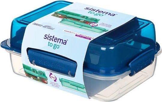 Sistema To Go Δοχείο Φαγητού Πλαστικό Μπλε με Χωρίσματα 1.8lt