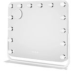 Lighted Tabletop Makeup Mirror 60x50cm White