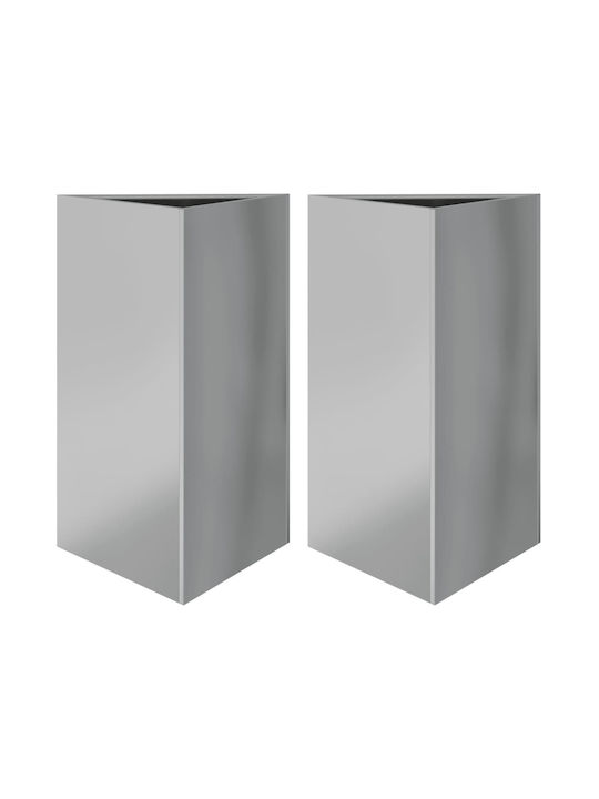 vidaXL Set 2 Töpfe Metall Galvanized Steel