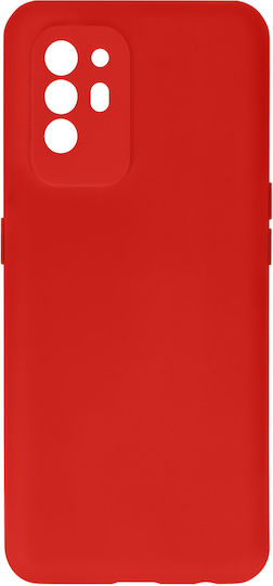Hülle Oppo A94 5G Silikon Halbfest Soft Touch Rot