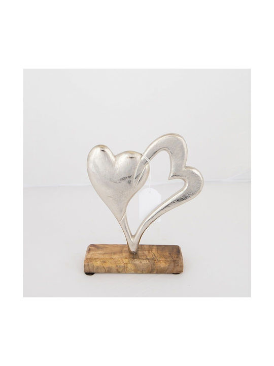 Set of Decorative Hearts made of Wooden 752-28557 18x5x22cm 2pcs