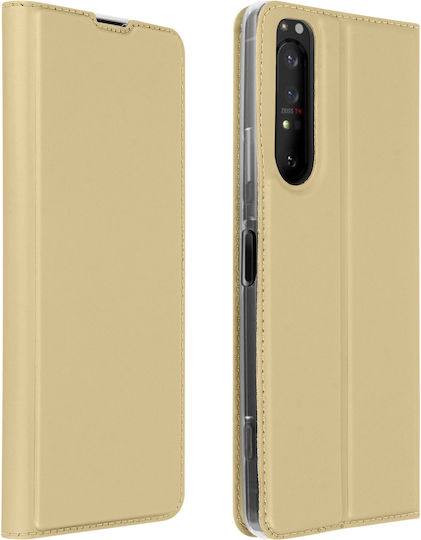 Carcasă portofel slim flip seria Business Sony Xperia 1 2 auriu
