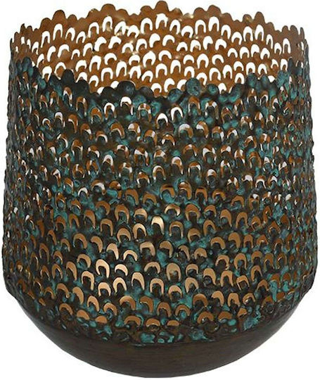Fylliana Fl27125 Tabletop Metallic Lantern Brown 15x15x15cm
