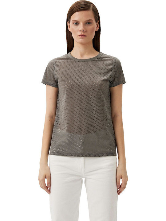 Boss Γυναικείο Αθλητικό T-shirt Grey