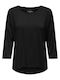 Only Women's Blouse Drape with 3/4 Sleeve Black