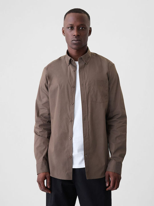 GAP Langärmlig Baumwolle Hemd Brown