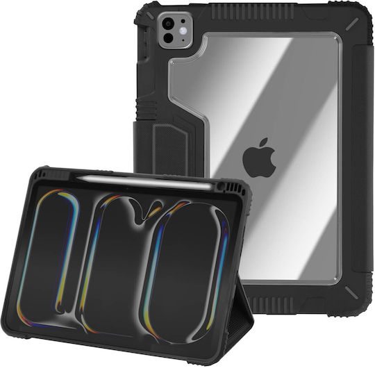 Akashi Flip Cover με Πληκτρολόγιο Μαύρη (iPad Pro 2024 11")