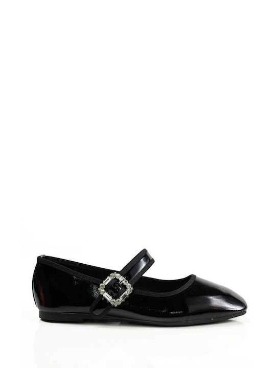 Schwarze Mary Jane Ballerinas mit eleganten Details