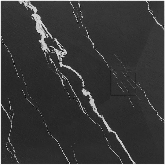 Rea Quadratisch Keramik Dusche x90cm Schwarz