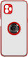 Samsung Galaxy Xcover 6 Pro Hülle Bi-Material Metallring Video-Ständer Rot