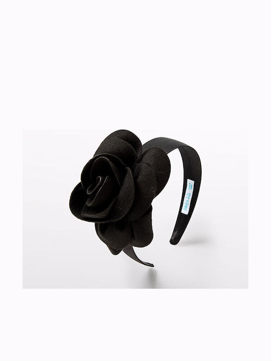 Abel & Lula Black Kids Headband with Flower