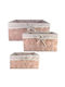 Marhome Set of Decorative Baskets Fabric White 3pcs