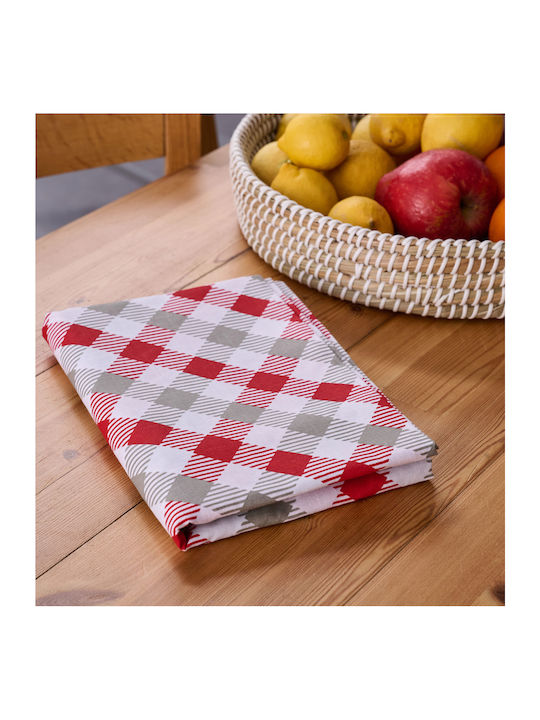 Cokitex Tablecloth Quadri Red 140x140cm