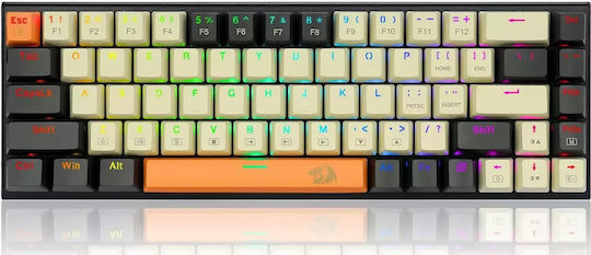 Redragon K633CGO-RGB Ryze Гейминг Механична Клавиатура 75% с Червено по поръчка суичове и RGB подсветка (Английски US) Черен