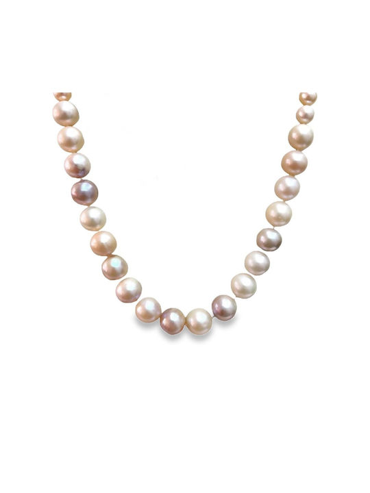 Women's Necklace White Gold K14 Pearls Nk10738