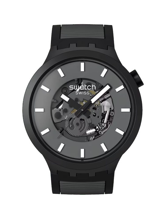 Swatch Ceas Baterie cu Gri Brățară din cauciuc