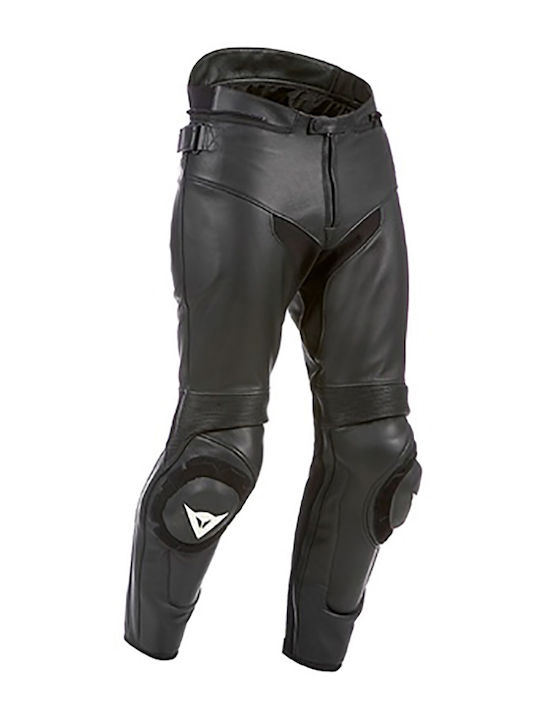 Dainese Men's 4 Season Leather Motorcycle Pants Black