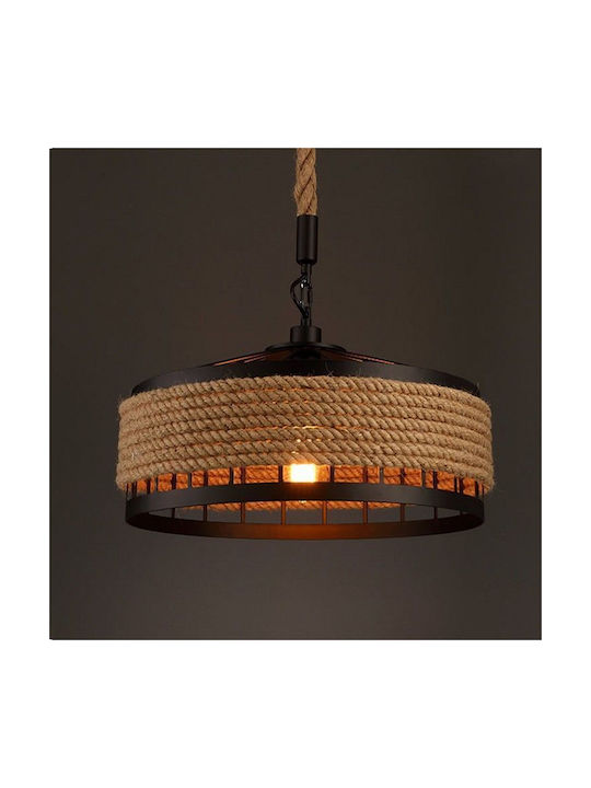 Pendant Light with Rope for Socket E27 Beige