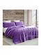 Saray Home Plush Velvet Double Blanket Set 220x240cm Purple