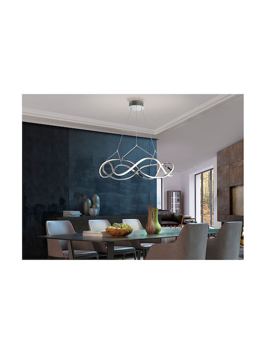 Molly Adjustable Pendant Light Silver 80x30cm
