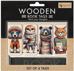 Wooden Bookmarks Cozywood Story Heroes Set of 4...