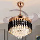 Ceiling Fan 106.68cm with Light Fixture Transparent / Gold