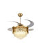 Crystal Chandelier Ceiling Fan Indoor Spaces 42″ Remote Control 72w Fan-y002 Gold