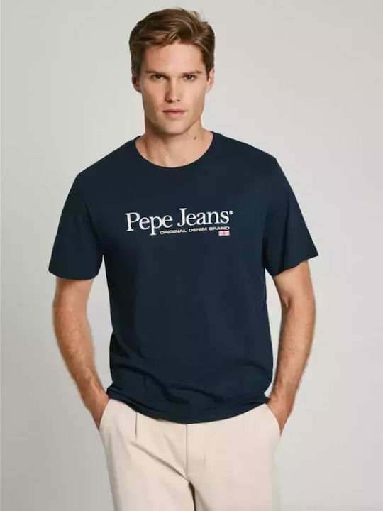 Pepe Jeans Herren T-Shirt Kurzarm Blau