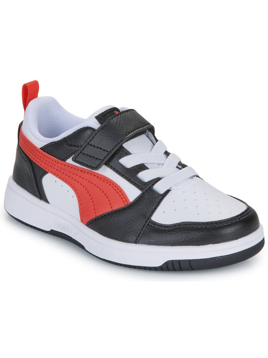 PUMA Rebound V6 Παιδικά Sneakers με Σκρατς Λευκά