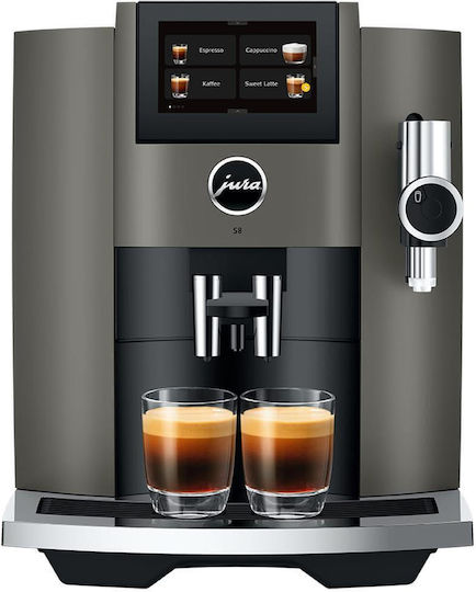Jura S8 Автоматична Еспресо Кафемашина 1450W Налягане 15bar с Мелачка Тъмен Инокс 1314400
