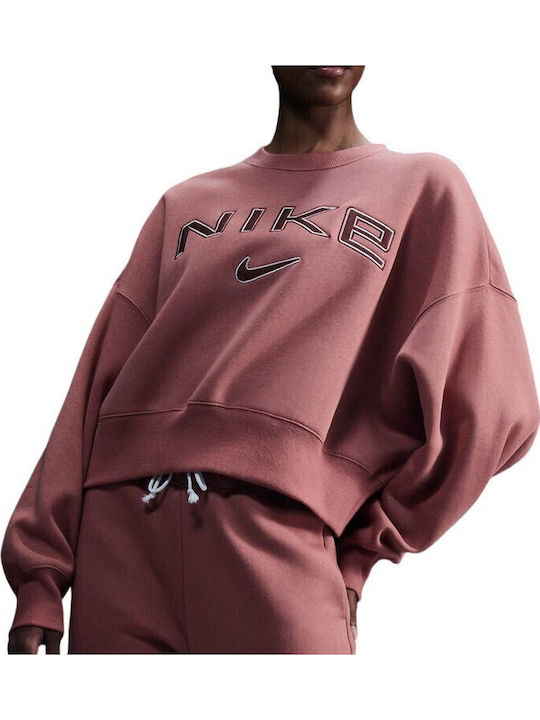 Nike Μακρύ Γυναικείο Φούτερ Canyon Pink, Lt Ore...