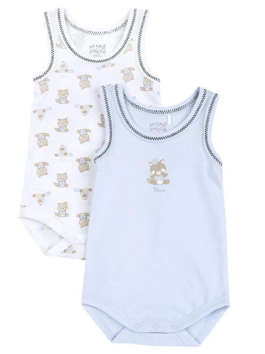 Chicco Baby Bodysuit Set Blue 2pcs