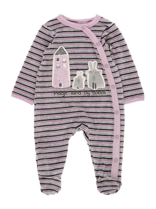 Boboli Babystrampler Langärmliges Samt Stripes