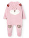 Boboli Baby Bodysuit Long-Sleeved Velvet Pink
