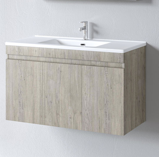 Martin Waschtisch mit Waschbecken L97xB60xH44cm Beige Oak