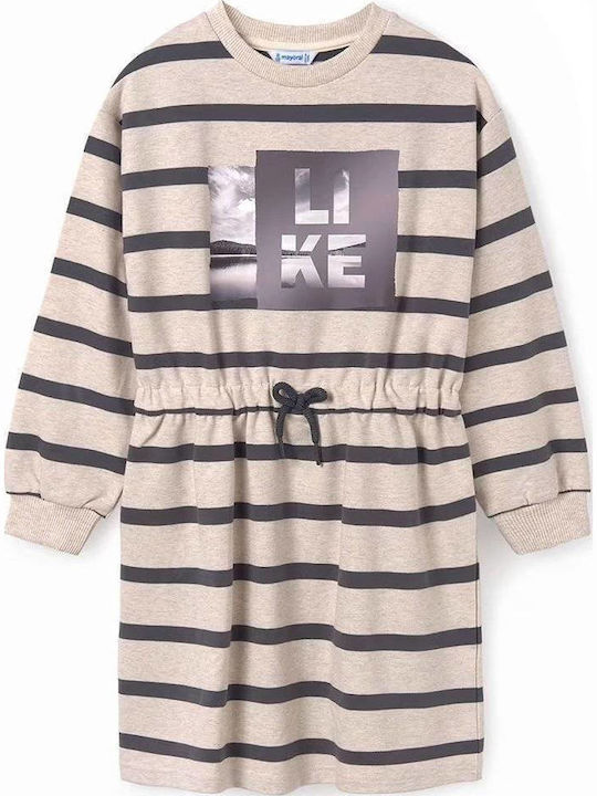 Rochie pentru Copii Rochie de fete Mânecă lungă Cu dungi White
