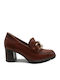 Leather Tabac Brown Medium Heels