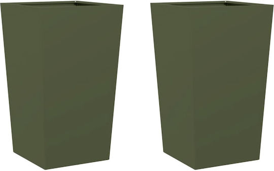 vidaXL Set 2 Blumenkästen Metall Ladi