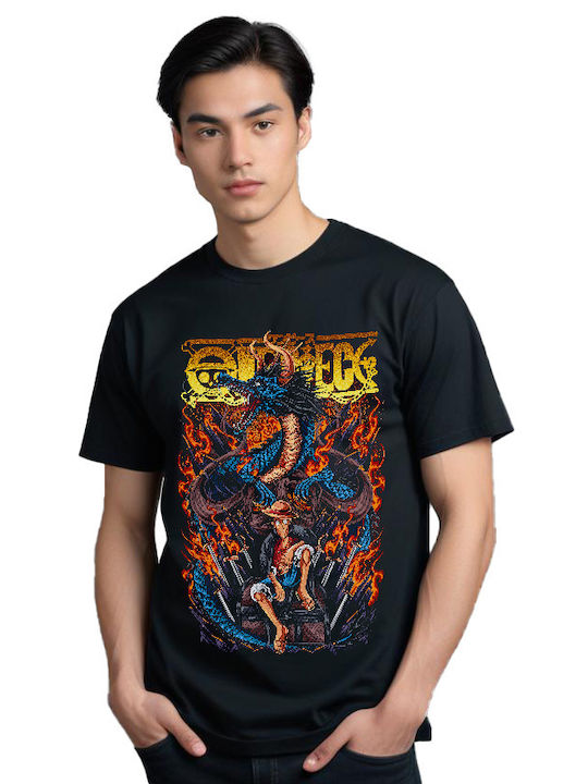 T-Shirt Kaido X Luffy One Piece Popkultur Schwarz