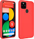 Back Cover Google Pixel 5 Semi-rigid Soft Touch Compatible Qi Red