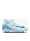 Jr Mercurial Superfly 10 Academy Ag Kids Molded Soccer Shoes with Sock without Laces Glacier Blue / Blue Orbit